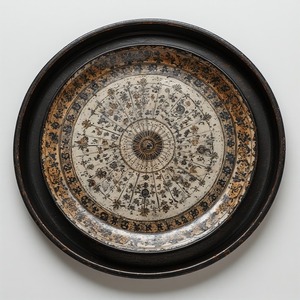 Placa de cargador de resina de oro rosa jaspeado con remolinos metálicos rosas Diseño Art Deco Ligero para celebraciones de aniversario nupcial - Product Image 1