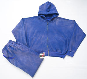 Conjunto de Jogger de algodón de peso pesado unisex del fabricante OEM personalizado Sun Faded Vintage Wash Sudadera con capucha y pantalón Oversized XL chándal - Product Image 1