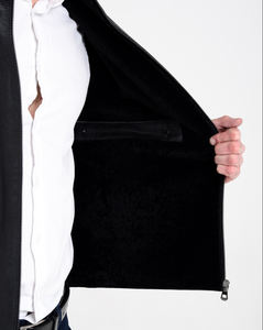 Chaqueta de Invierno de Cuero Genuino para Hombre, Cuello Alto, Logotipo Frontal, Moda, Calidad Premium, Venta al Por Mayor, Personalizable, Suministro al Por Mayor OEM - Product Image 3