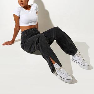 กางเกงผ้ายีนส์เอวสูงทรงหลวมสำหรับผู้หญิงกางเกงแฟชั่นแบบสั่งทำ - Product Image 6