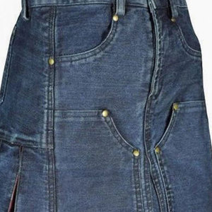 Kilt hybride écossais traditionnel en denim bleu de qualité supérieure pour hommes 2026 - Product Image 3