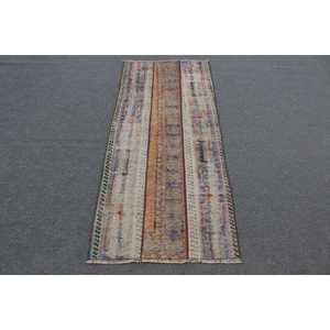 Alfombra Turca 2.4x5.6 pies (74x172 cm), Alfombra Vintage Azul con Puntos - Product Image 1