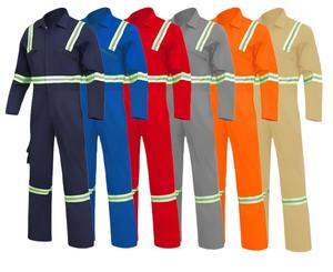 Overol de Trabajo de Algodón Puro Reflectante con Múltiples Bolsillos para Mayor Seguridad y Comodidad - Product Image 1