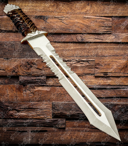 Cuchillo Bowie de caza y camping hecho a mano con hoja fija de acero D2, con funda de madera forjada y cuero, regalo ideal para él. - Product Image 2