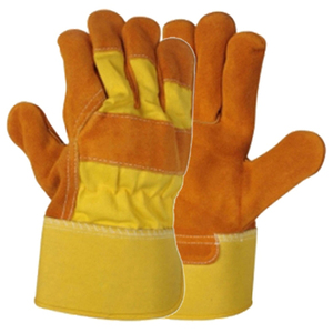 Guantes de aparejo de cuero de vaca de alta resistencia personalizados de fábrica, guantes de trabajo deportivos de seguridad industrial, suministro al por mayor - Product Image 2