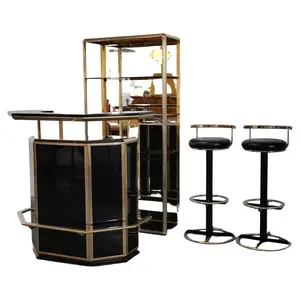 Dry Bar con due sgabelli e ripiano a specchio/Morden Dry Bar e Wine Cabinet mobili da soggiorno Home Bar Cabinet wine cabinet