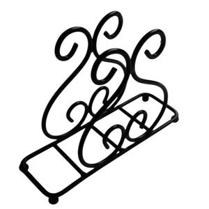 Porte-serviettes en fer noir décoratif fantaisie pour Table à manger élégant distributeur de mouchoirs en métal de conception de défilement pour la cuisine et la décoration intérieure - Product Image 1