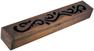 Porte-encens artisanal de qualité supérieure, brûleur à bâtonnets, boîte en bois brun, artisanat artisanal, décoration d'intérieur, brûleur à encens en bois - Product Image 3