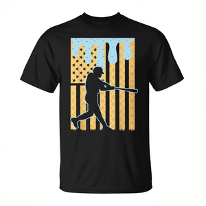 T-shirt pour enfants Baseball Drip, manches courtes, col rond, impression numérique, vêtements de sport, design drapeau américain - Product Image 2