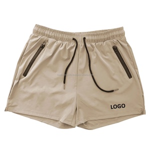 Pantalones cortos deportivos de verano para hombre y adulto, de secado rápido, cintura media, transpirable, estilo informal, logotipo frontal, sin forro, pantalones cortos lisos - Product Image 3