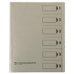 File <b>Folder</b> DIN A4 250g/m Grey 6 Compartments - Product Image 1