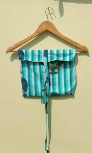 ชุดนอนผ้าฝ้ายพิมพ์ลายบล็อกกลางคืนแบบลำลองสำหรับผู้หญิงชุดเพื่อนเจ้าสาวแบบครอสโอเวอร์ทำมือพร้อมคุณสมบัติปิดตอนกลางคืน - Product Image 6