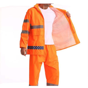 Salut Vis 100% Polyester thermique tricot tissu trafic réfléchissant sécurité manteau de pluie Construction travail veste hommes combinaison de pluie - Product Image 4