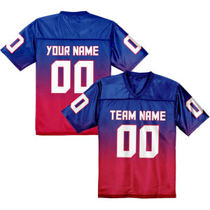 Camisetas de fútbol americano, malla de poliéster transpirable, tela de secado rápido, impresión por sublimación personalizada de talla grande, equipo OEM al por mayor - Product Image 4