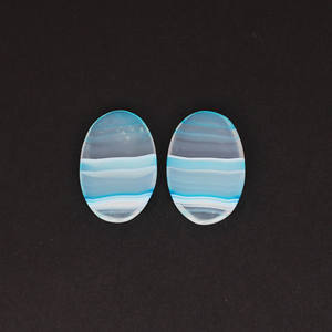 Lote de piedras preciosas ovaladas sueltas ágata azul 52.85cts par de piedras preciosas para hacer joyas piedra para pendientes - Product Image 4