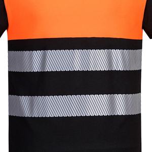 Camiseta de seguridad con cinta reflectante de alta visibilidad para hombre, ropa de calle de construcción, camisa de seguridad de manga corta de alta visibilidad, algodón 100% para - Product Image 5