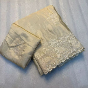 Multi Embroidery C-Pallu Saree with Beautiful Premium Quality soft gold crush Designer Saree with Beautiful - Product Image 1