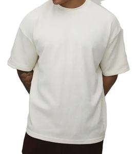 Camiseta de algodón 100% estilo streetwear, oversize con hombros caídos, personalizada, de alta calidad, estampada, de tela gruesa para hombre - Product Image 6