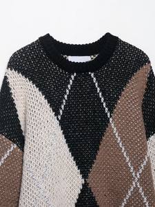 High Quality 100% Cotton Classic Solid Color Casual V-neck Knitted <b>Long</b> Sleeve Winter Front Logo Women's <b>Sweater</b> - Product Image 2