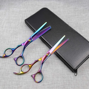 Ciseaux de barbier haut de gamme à manche arc-en-ciel, meilleurs ciseaux de coiffure, manche en céramique, lame en acier inoxydable de qualité supérieure, finition polie et affûtée - Product Image 5