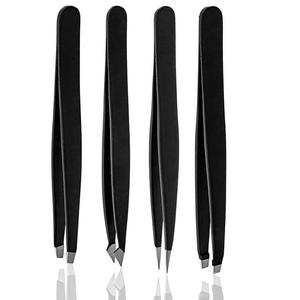 Private Label Rose Noir Sourcils Spoolie Ciseaux Rasor Ensemble de Pinces à Épiler Outils Pinces à Sourcils Personnalisées Avec Brosse et Étuis - Product Image 4