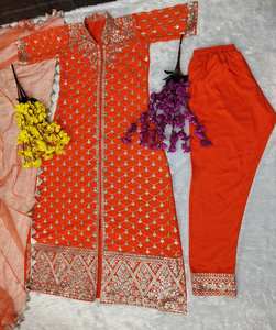 NEW DESIGNER PARTY WEAR CHINE <b>SEQUENCES</b> WORK <b>TOP</b> WITH DUPATTA - Product Image 4