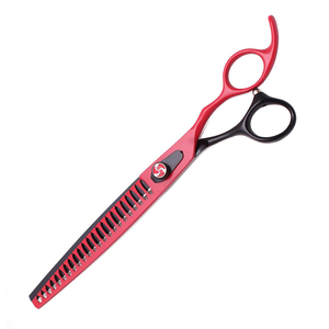 Tijeras de Entresacar Profesionales de Acero Inoxidable, Ligeras, Negras y Rojas, para Peluquería - Product Image 1