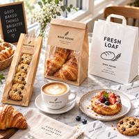 Sacs en papier personnalisés AT PACK pour boulangerie avec fenêtre |   Sacs à biscuits en kraft et emballages pour pâtisseries pour boulangeries, cafés et commerces à emporter