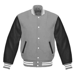 Wholesale Custom Varsity Jackets for Men Women Stand Collar Breathable 100% Cotton College Baseball Jacket - Product Image 2