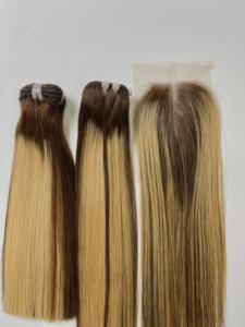 Extensiones de cabello alineadas Remy virgen de doble trama vietnamita Premium estilo de onda HD de alta calidad Thanh Hair T26 100g todos los colores - Product Image 4