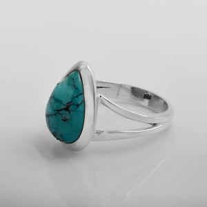 Anillo Vermeil de Eternidad de Plata Esterlina 925 Sólida, Joyería de Moda India Chapada en Rodio, Azul Cielo, Turquesa, para Bodas - Product Image 4