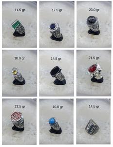 Bagues unisexes en argent 925 avec design gravé à la main, style islamique tendance, adaptées aux mariages - Product Image 4