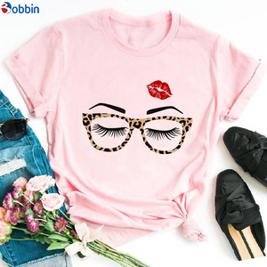 Camiseta Divertida con Estampado de Pestañas de Dibujos Animados para Mujer, Transpirable, con Letras y Estilo Dulce y Encantador, Talla Grande, Camisetas Baratas para Damas - Product Image 3