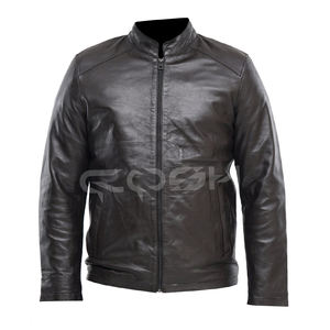 Chaqueta de Cuero Genuino Marrón Oscuro para Hombre, Prenda Exterior de Alta Calidad - Product Image 1