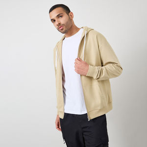 Vente flash Nouveauté Sweat à capuche pour homme avec fermeture éclair 100% coton respirant uni Style streetwear d'hiver avec sweat à capuche pour homme de qualité bon marché - Product Image 2