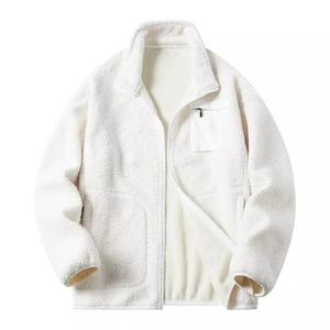 Manteau en polaire pour hommes, veste de sports d'hiver zippée avec capuche, pull décontracté, vêtements d'extérieur de fitness, doublé, brodé, avec motif de teinture - Product Image 3