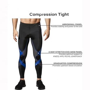 เลกกิ้งผู้ชายแบบยืดได้ OEM สั่งทำได้ มีสินค้าพร้อมส่งจำนวนมาก คุณภาพพรีเมียม ระบายอากาศได้ดี เอวยางยืด ความยาวระดับเข่า - Product Image 5