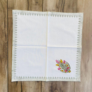 Hand Block Printed Cotton <b>Placemat</b> & Napkin Set Floral Table Linens 100% Cotton Dining Table Met Set Printed <b>Placemats</b> - Product Image 2