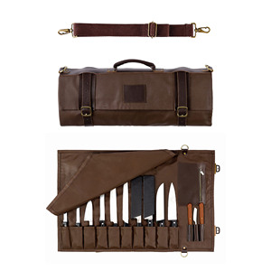 Túi Đựng Dao Làm Bằng Da Thật 100% Số Lượng Lớn Cuộn Túi Dụng Cụ Da Chuyên Nghiệp MOQ Thấp Để Bán - Product Image 1