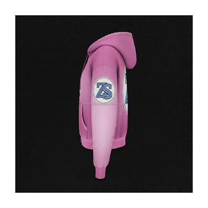 Premium 370 GSM Heavy Fleece Zipper Hoodie Rose Gradient Tissu Doux Logo Brodé Personnalisé Strass Design basics Hoodie - Product Image 5