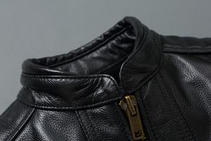 แจ็กเก็ตหนังแกะแบบพอดีตัวสำหรับผู้ชาย, แจ็กเก็ตหนังสำหรับฤดูหนาวพร้อมฮู้ดสีเขียวกันน้ำสไตล์สตรีทแวร์มีซิปปิดอบอุ่น - Product Image 6