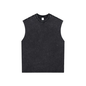 Camiseta sin Mangas Deportiva Casual para Hombre, Nueva Llegada 2024, Logotipo Personalizado, Tejido Transpirable de 180g, Algodón Grueso, Talla Grande, Diseño OEM Teñido - Product Image 4