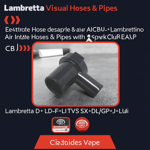 Mangueras y tuberías de admisión de aire para Lambretta D+ LD+E+F+LI+TV+SX+DL/GP+J+Lui+Lambrettino 48 con tapa de bujía - Product Image 3