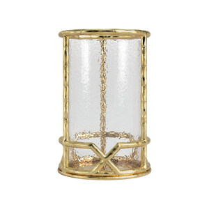Bougeoir romantique en métal doré avec couvercle en verre pour décorations de mariage bougeoirs en métal - Product Image 1