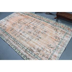 Tapis turc vintage de 5,1 x 8,1 pieds, grand tapis, tapis rayé marron - Product Image 4