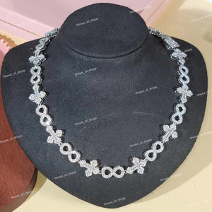 สร้อยคอเพชรรูปกางเขนสีเงิน925พร้อมจี้ขนาดเล็กตัดเพชรโมอิสที่มีเอกลักษณ์สร้อยคอน้ำแข็ง - Product Image 3