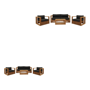 Sofá Seccional de tela de lujo para exteriores con cojines, el mejor conjunto moderno de muebles de salón de teca negra, listo para la exportación - Product Image 4