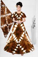 Kaftan africain tie-dye à la main avec rayonne Lose Rope Free Fall Fabric with Scarf elegant fast colors