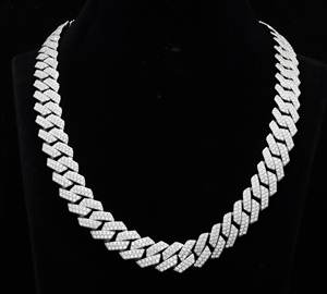 Juego de mano de 12mm, piedras de MOISSANITE, cadena de eslabones cubanos, collar de moissanita Real, cadena de plata de ley 925, probador de diamantes de 18 pulgadas - Product Image 4