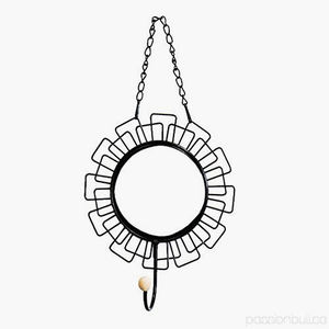 Lather and Corrugated Galvanized Bathroom <b>Mirror</b> Frame - Product Image 3